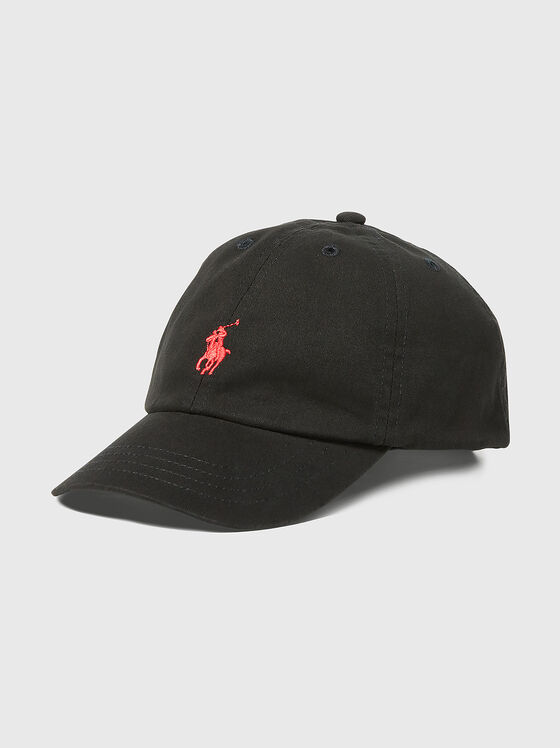 Черна шапка с контрастно лого  - 1