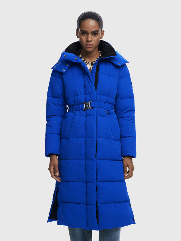 CINTURON2 long jacket with belt - 1