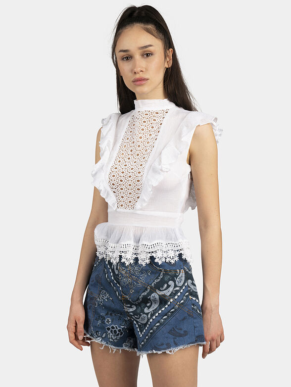 JAMIE top with lace motifs - 1