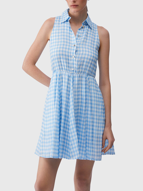 Checkered dress with collar - 1