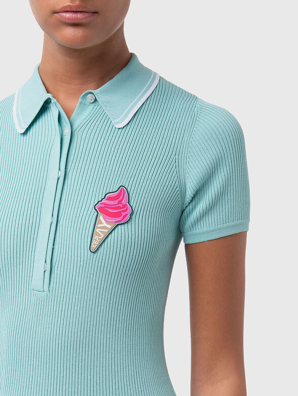 Knitted dress with accent patch - 3