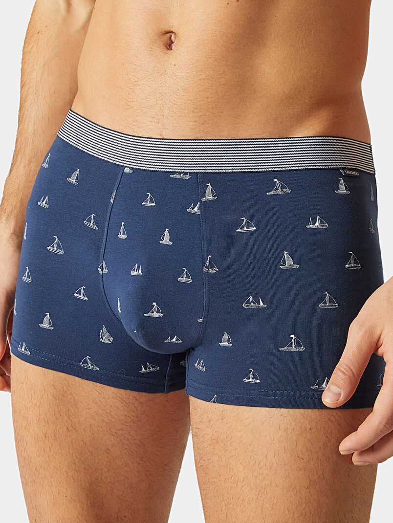 Blue trunks with print - 3