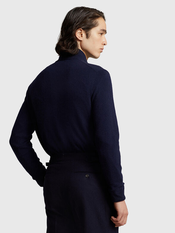 Wool sweater in dark blue color - 3