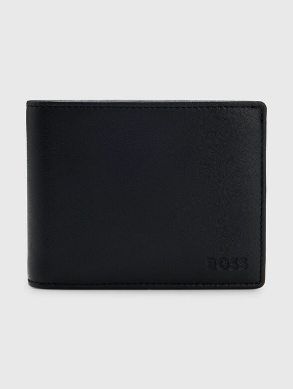 Leather wallet with embossed logo - 1