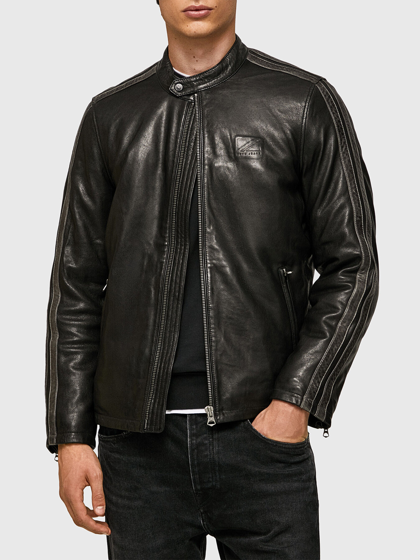 JORAH leather jacket with zipper brand Pepe Jeans Globalbrandsstore en