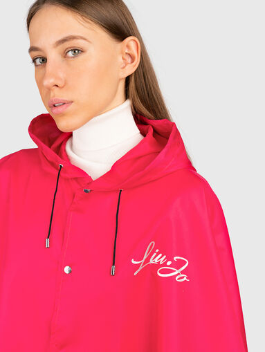 Black raincoat with contrast logo - 4