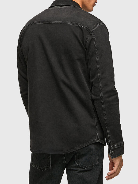 DAVE denim shirt in black color with pockets - 3