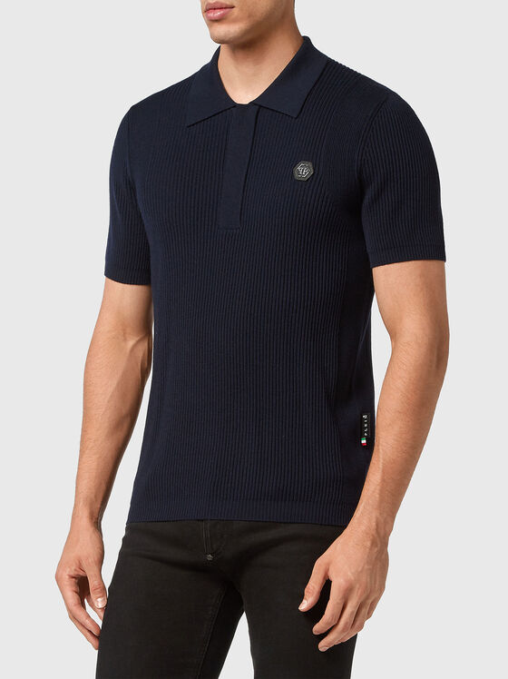 Ribbed polo shirt with logo  - 1
