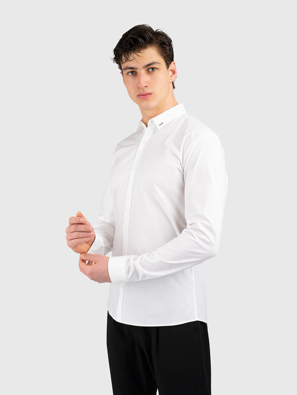 Long sleeved cotton slim shirt - 1