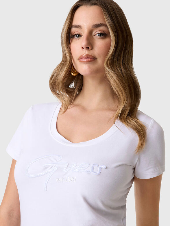 Black T-shirt with embroidered logo - 4