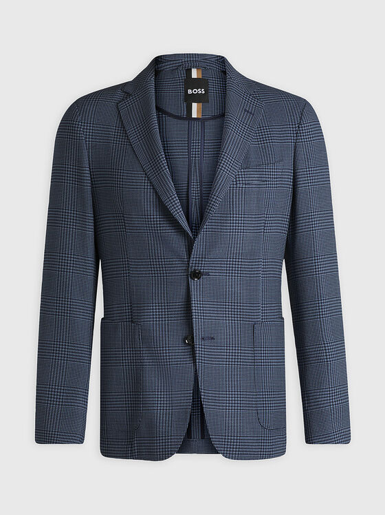 Checked wool blazer - 1