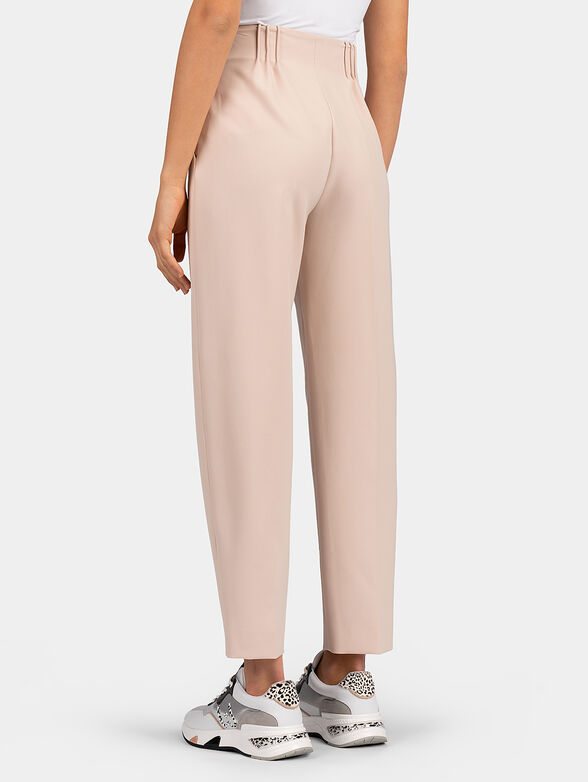Pale pink trousers with crimped details - 2