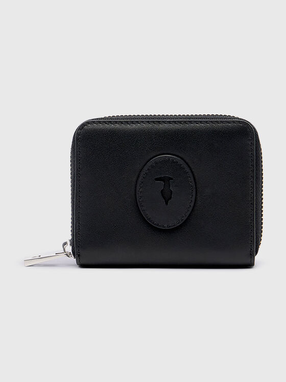 Кожено портмоне с лого акцент - 1