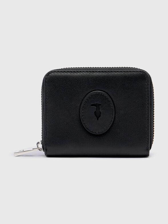 Leather wallet in beige - 1