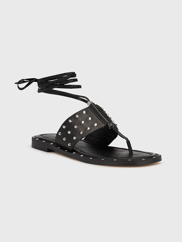 JAGGER black sandals with eyelets - 2