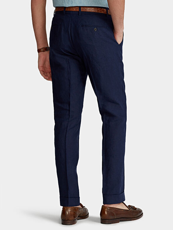 Navy linen pants - 4
