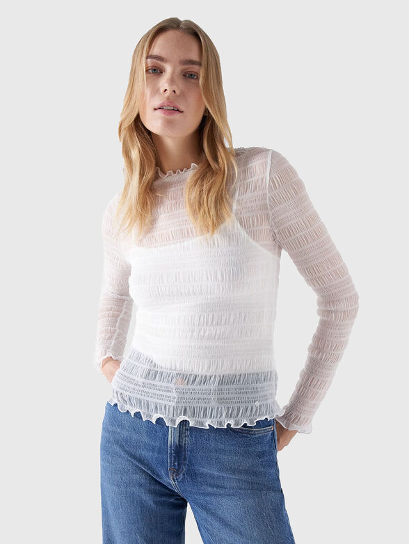 White blouse with translucent effect  - 1