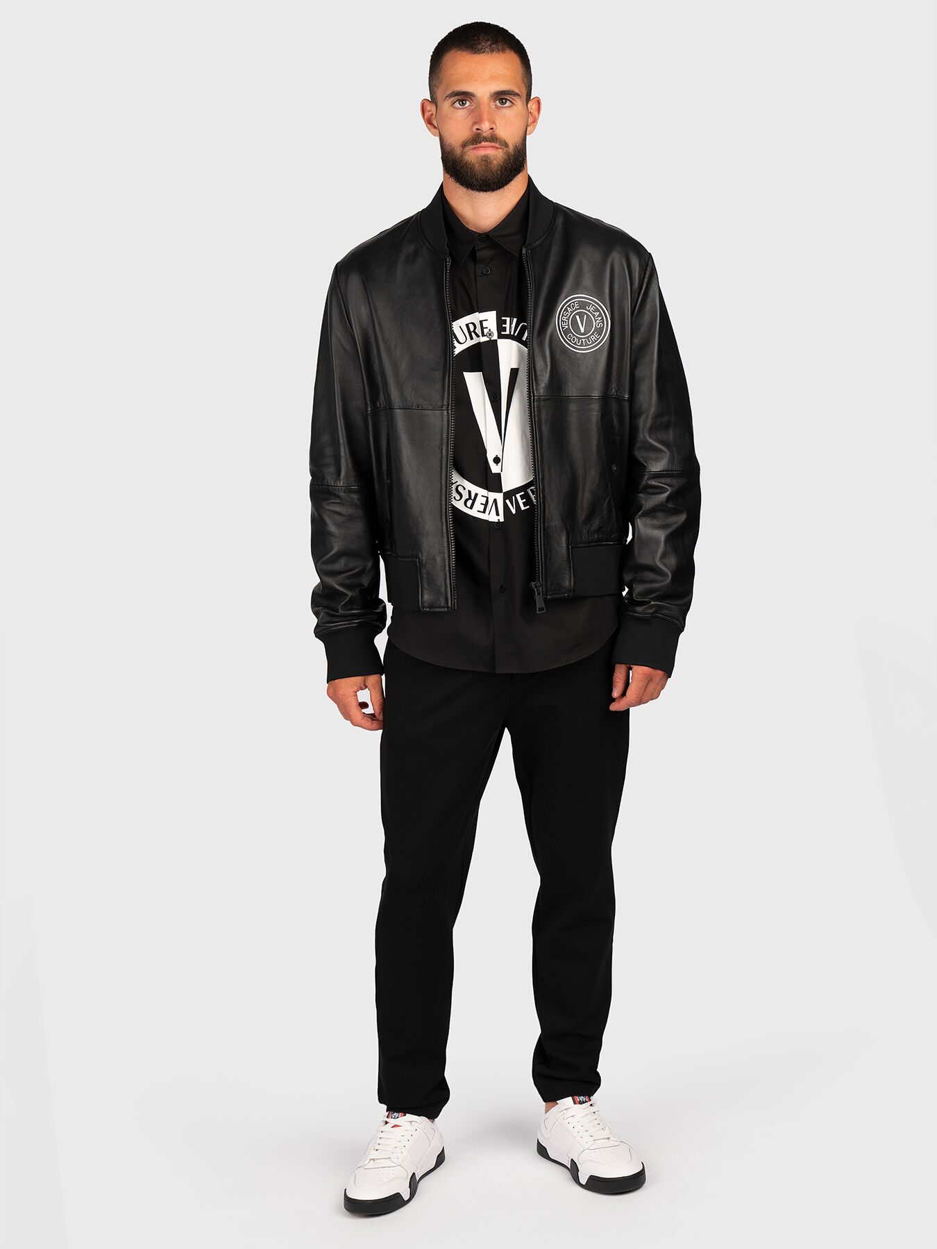 Leather jacket brand VERSACE JEANS COUTURE