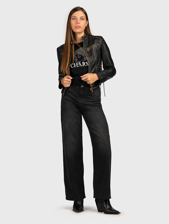 Black high waisted jeans - 4