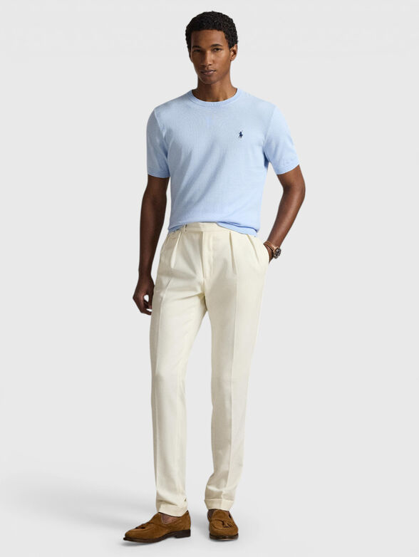 Short-sleeved sweater in blue - 2