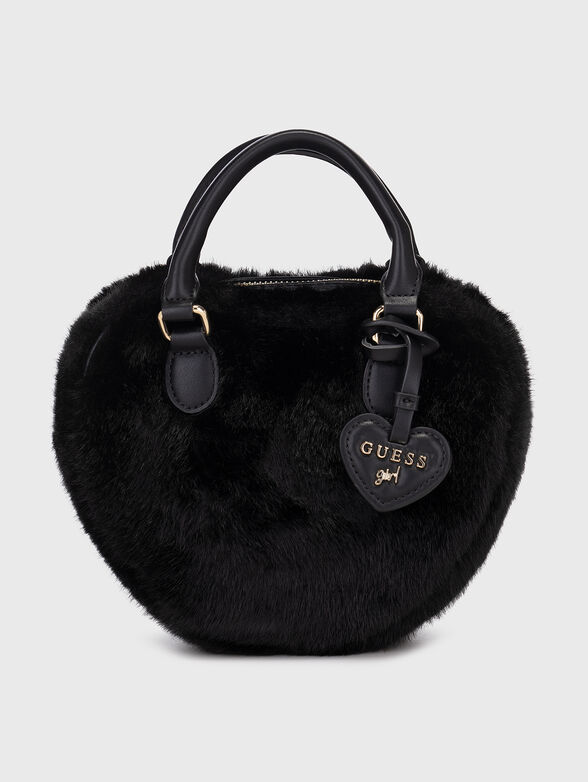 Black crossbody bag in the shape of a heart - 1