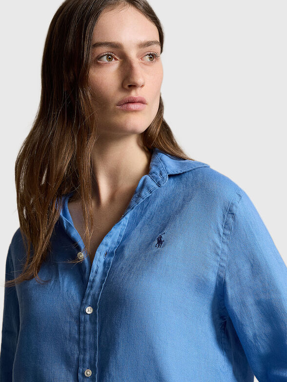 Blue linen shirt - 4