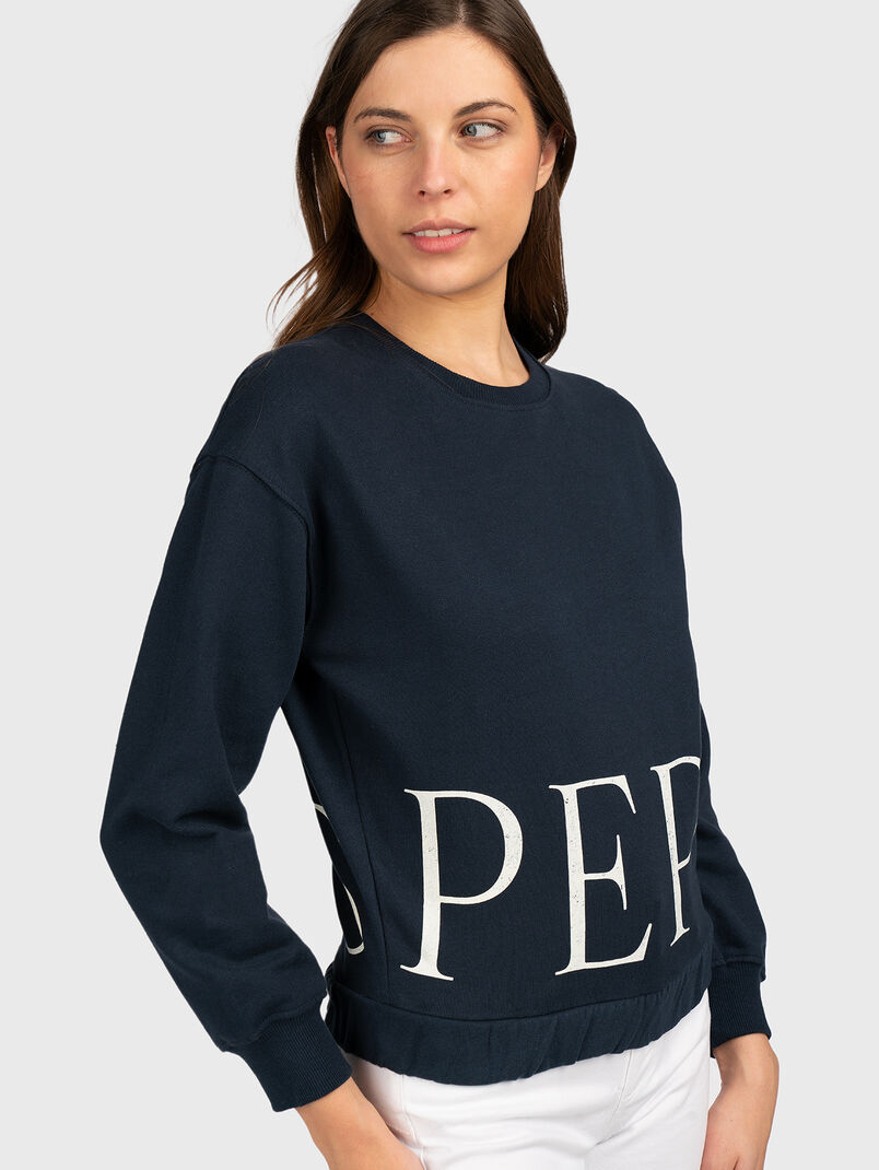 VICTORIA cotton sweatshirt in dark blue - 3