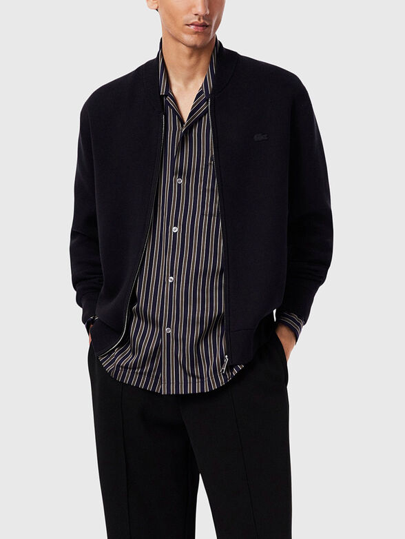 Cotton and wool knit cardigan - 1