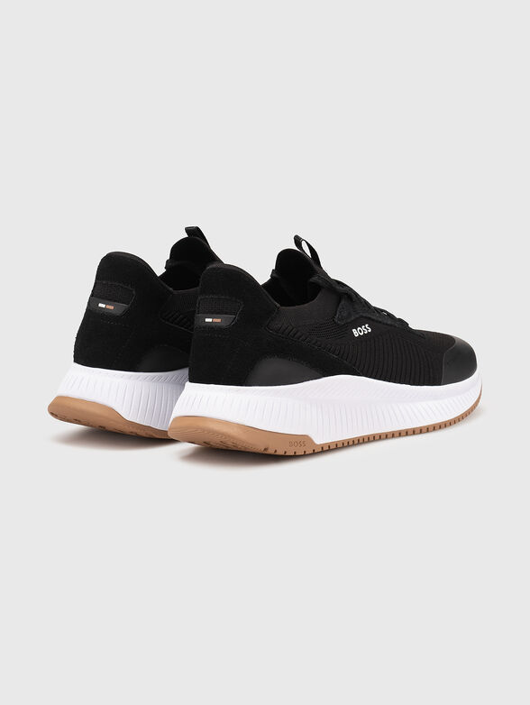 Black sports shoes with logo - 3