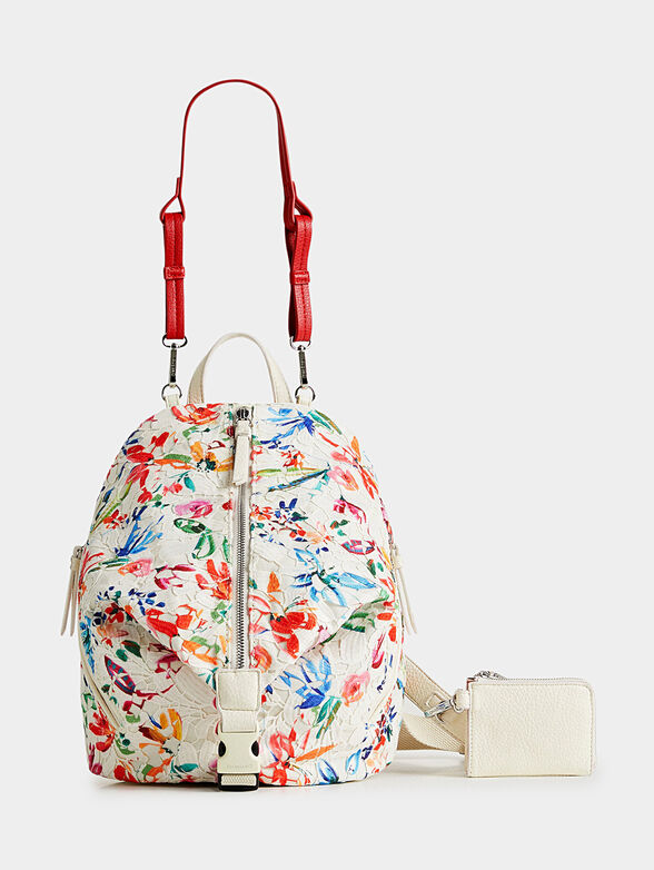 VIANA backpack with lace and floral print - 1