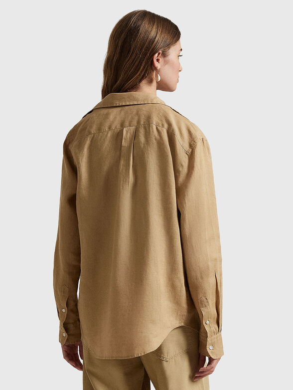 Linen shirt with logo embroidery - 3