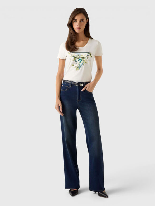 T-shirt with triangular logo and print - 2