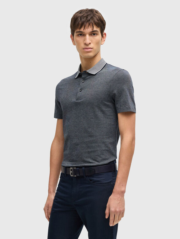 Cotton polo shirt with short sleeves - 1