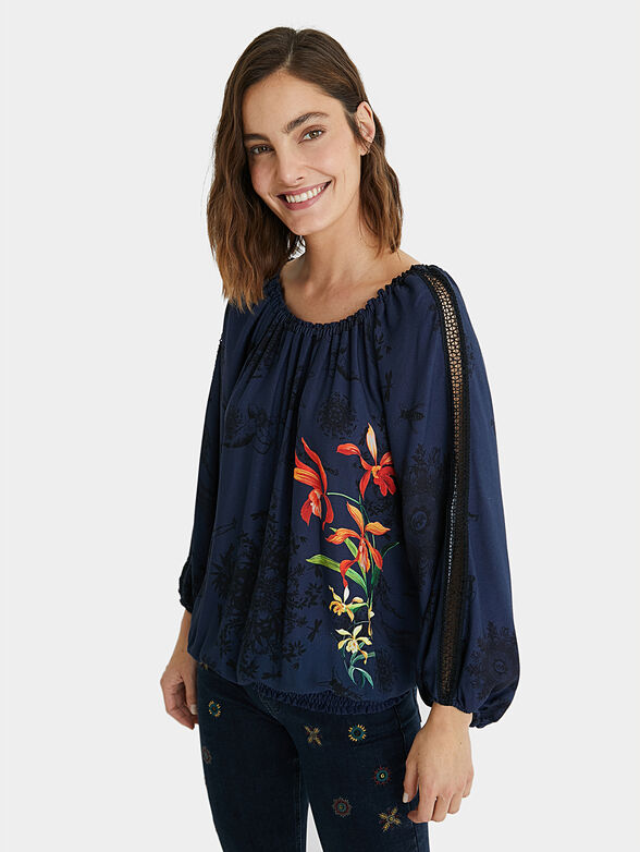 CARLA Blouse with floral motifs - 1