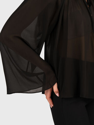 Long sleeve blouse with sheer effect - 5