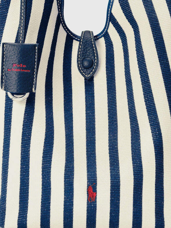 Striped canvas tote bag - 5