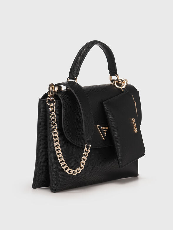 Black crossbody bag with triangular logo detail - 4