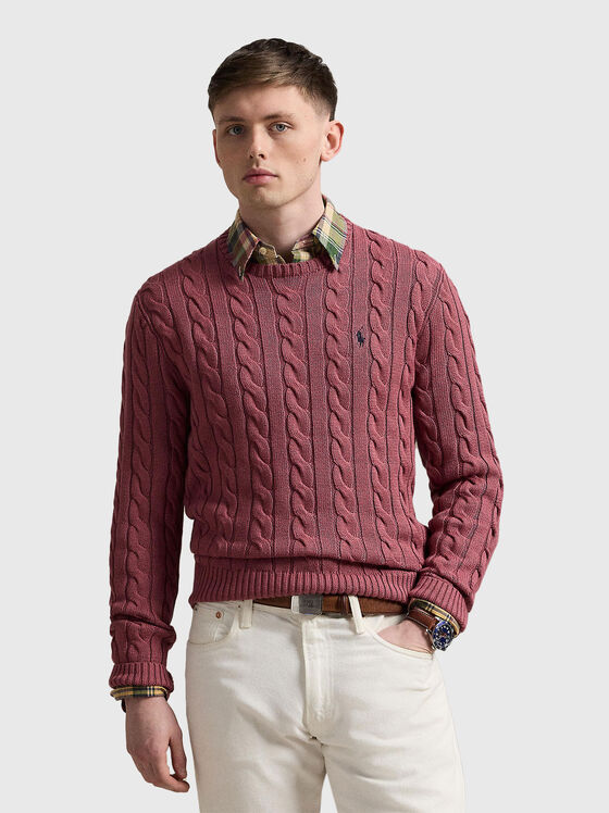 Knitted sweater with logo embroidery - 1