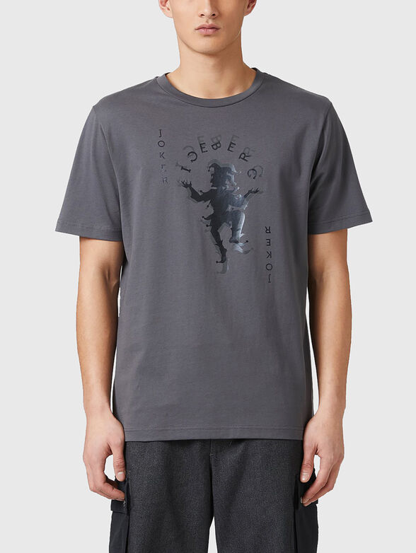 Grey T-shirt with print - 1