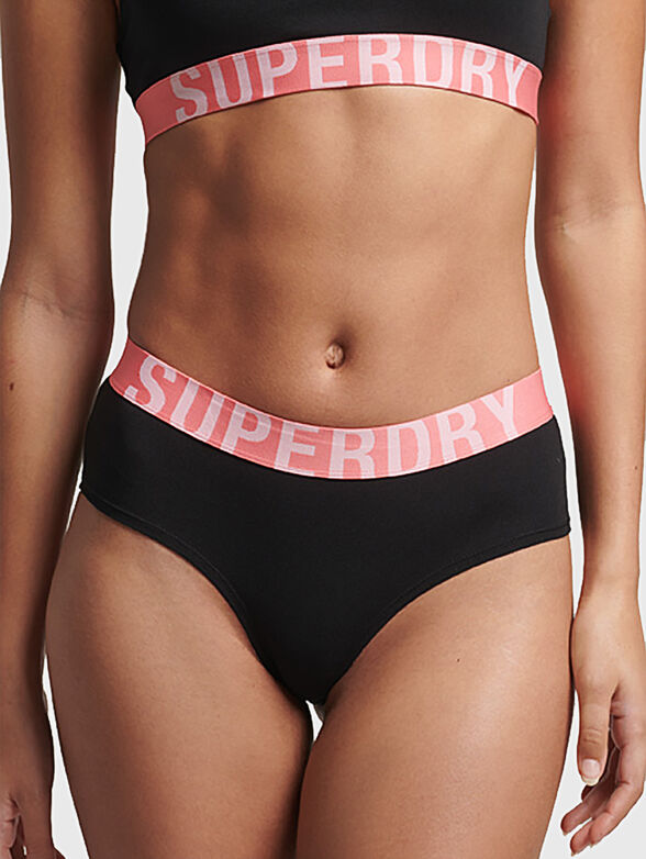 Black briefs with contrasting logo - 1