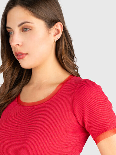 T-shirt with sheer details - 4