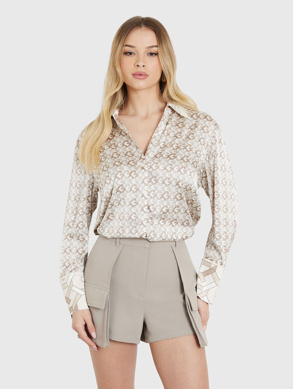 ALEXANDRA satin shirt with logo print - 1