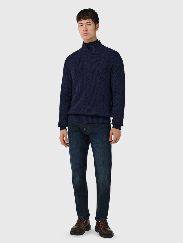 Dark blue jeans with washed effect - 4