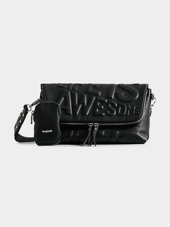 Crossbody bag with embossed message - 1