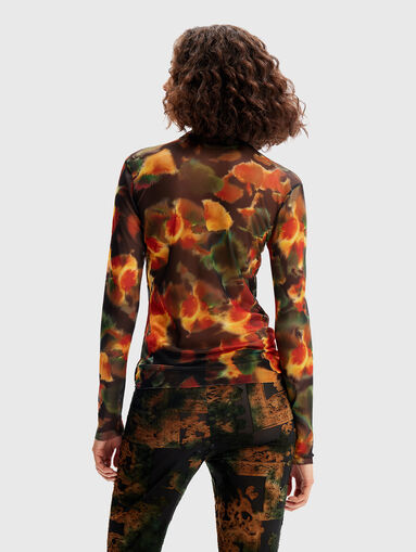 Blouse with low polo collar  - 3