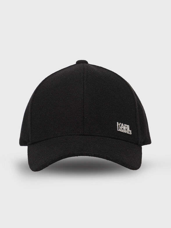 Baseball cap with metal logo detail  - 1