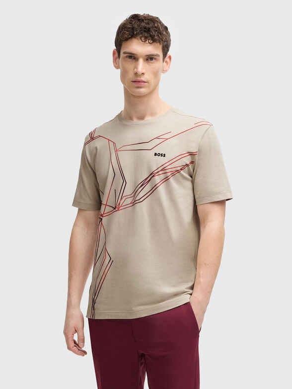 Cotton T-shirt with logo and print - 1