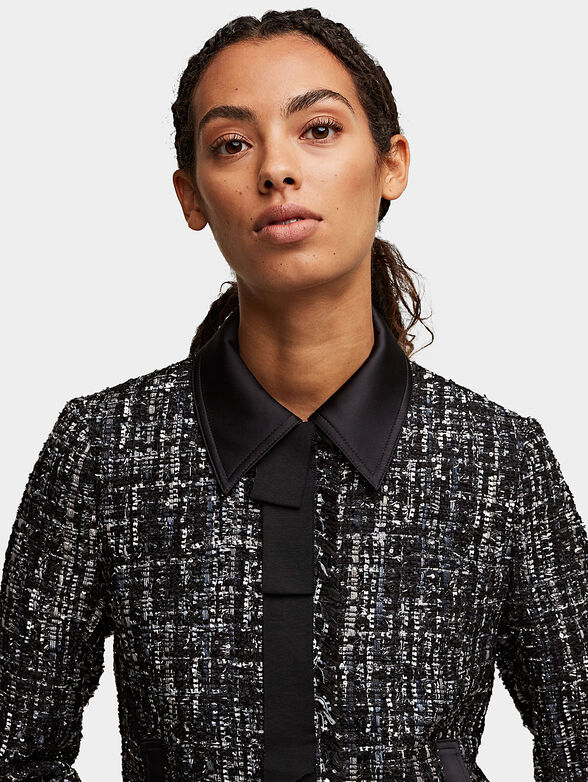 Boucle jacket with satin details - 1