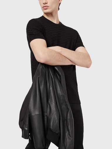 Black T-shirt with monogram print - 4