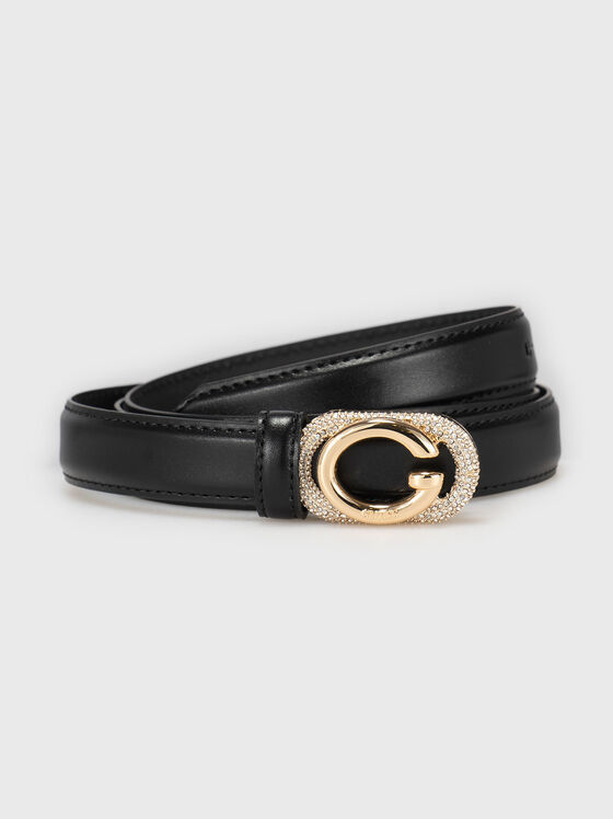 Eco leather belt with rhinestones - 1